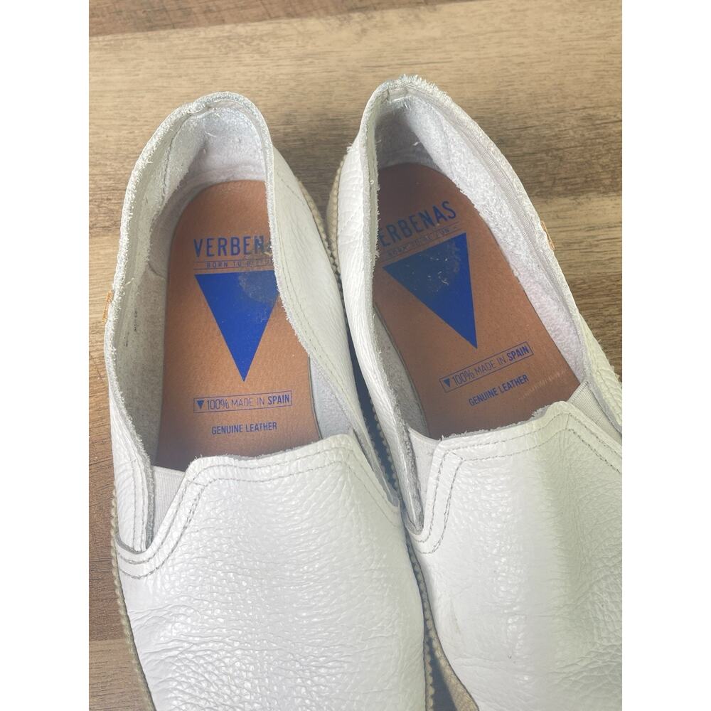 Verbenas Slip On Nuria Loafers Women's US 7.5 White Leather Casual Shoe Spain - Picture 7 of 8